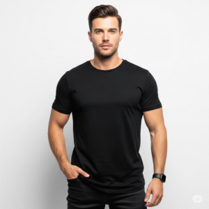 Premium Cotton, Comfortable & Stylish-Black Solid T-Shirt for Men