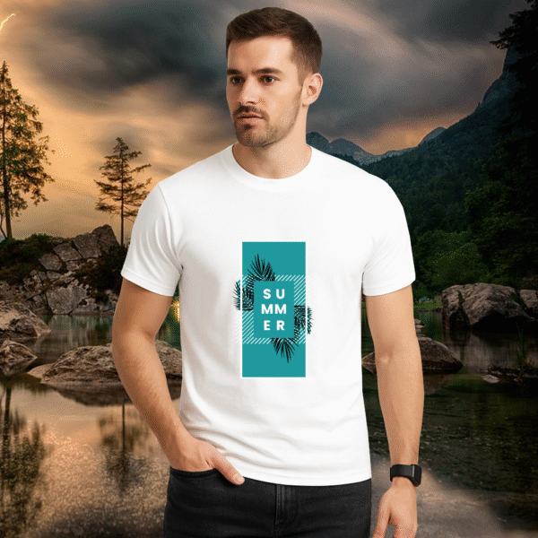 Summer Unisex Cotton T-Shirt Round Neck - Image 2