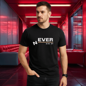 Never Give Up Unisex Round Neck Cotton T-Shirt
