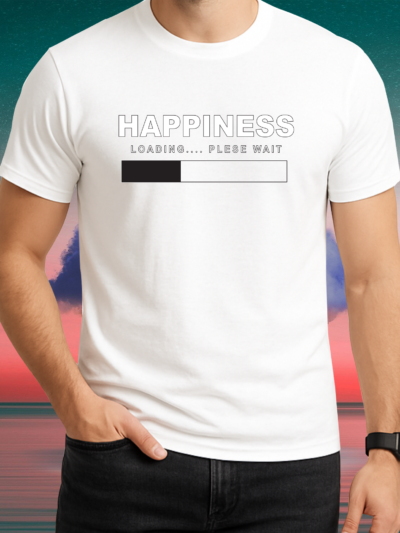 Happiness Unisex Round Neck Cotton T-Shirt