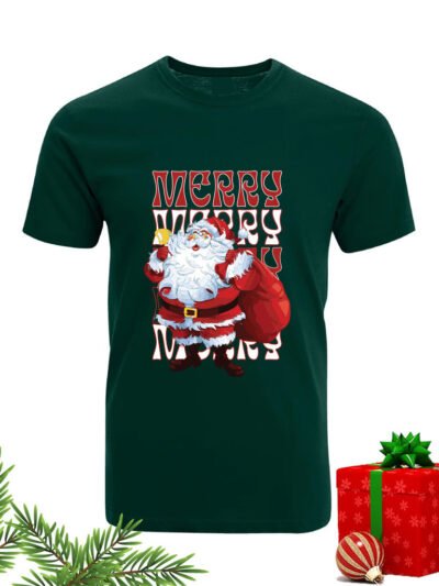Merry Christmas Santa Design Round Neck T-Shirt Premium Cotton CM210