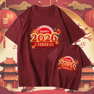 CNY 2026 Happy Chinese New Year Design T-Shirt-Unisex Cotton