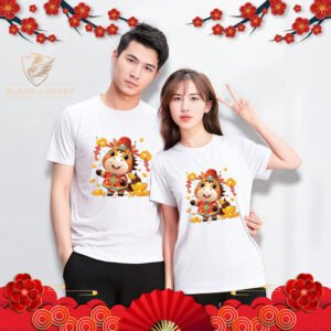 Chinese New Year 2026 Cute Horse Gold Print T-Shirt Unisex