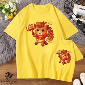 Chinese New Year 2026 Cute Horse T-Shirt – Unisex Cotton (Ny208)