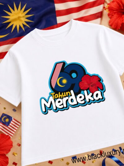 69 Tahun Merdeka Round Neck White T-Shirt