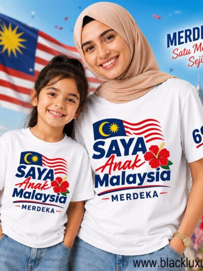 Saya Anak Malaysia Merdeka Round Neck White T-Shirt